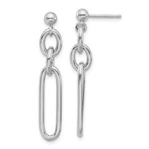 Leslie's Sterling Silver Polished Fancy Link Post Dangle Earrings